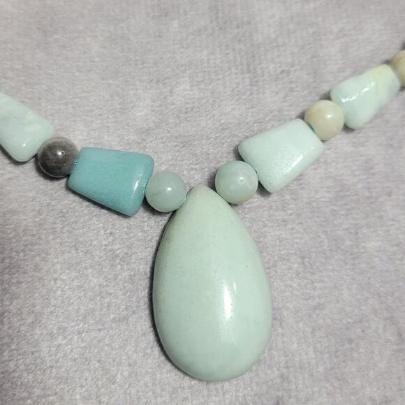 Multi Color Amazonite Beaded Tribal Necklace - Picture 8 of 14